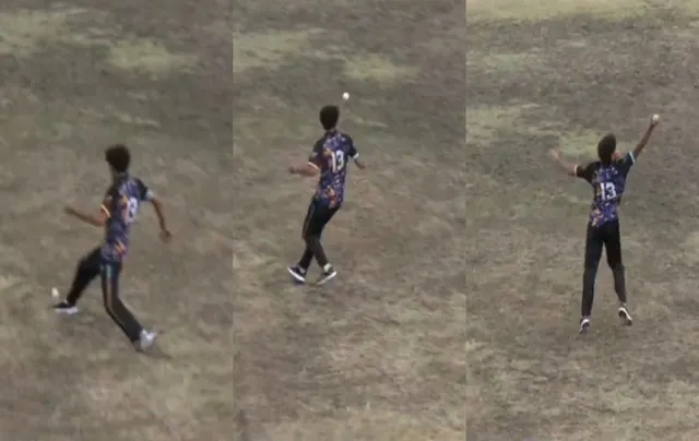 Kursad Dalyan of Afyonkarahisar SHS team took an amazing catch. Kursad kicked the ball in the air, then caught it with one hand and appealed to the umpire. The umpire then declared the batsman out.