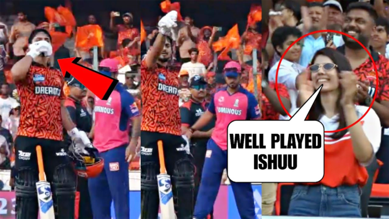 After scoring his first century in IPL, he was seen celebrating in a special way. His flying kiss during a classic innings on the field became a topic of discussion.