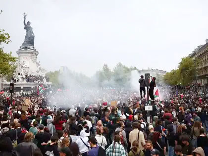 Mass protest in France